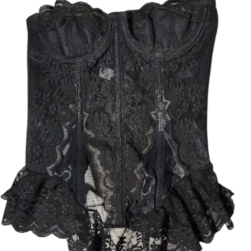 Black Lace Peplum Corset